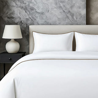 400 TC 100% Tencel Soft Silk Piping Duvet Cover Set