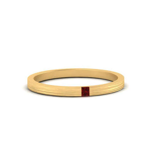 Thin Princess Cut Mens Band Ring - MENAGERIE Intimates MENS Lingerie