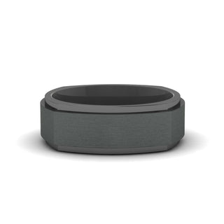 Two Tone Brushed Mens Wedding Ring - MENAGERIE Intimates MENS Lingerie