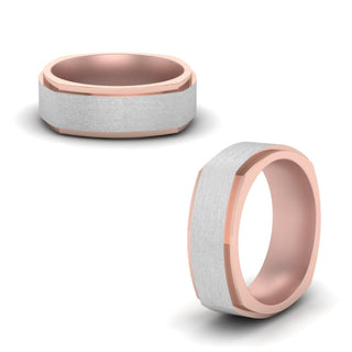 Two Tone Brushed Mens Wedding Ring - MENAGERIE Intimates MENS Lingerie