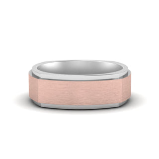 Two Tone Brushed Mens Wedding Ring - MENAGERIE Intimates MENS Lingerie