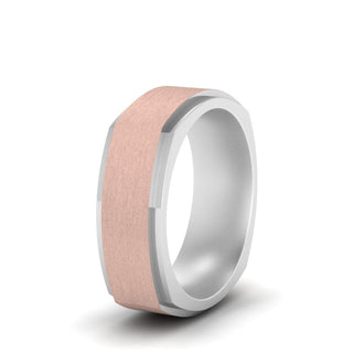 Two Tone Brushed Mens Wedding Ring - MENAGERIE Intimates MENS Lingerie