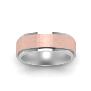 Two Tone Brushed Mens Wedding Ring - MENAGERIE Intimates MENS Lingerie