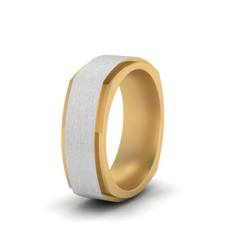 Two Tone Brushed Mens Wedding Ring - MENAGERIE Intimates MENS Lingerie