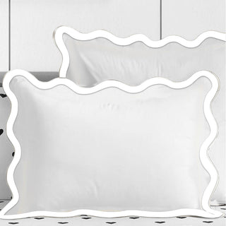 400TC Applique Scalloped Embroidery Cotton Duvet Cover Set