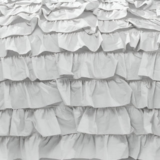 400TC Sateen Solid Cotton Waterfall Ruffle Duvet Cover Set